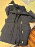 雪中飛秋冬新款女士羽絨服牛角扣針織面料拼接個性百搭女士鴨絨羽絨服 黑色|8056 155/80A 曬單實拍圖