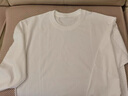 JASONWOOD高端品牌男裝長袖t恤男春秋圓領(lǐng)寬松休閑簡約百搭男士打底衫上衣 高檔白色 L 115/175 曬單實(shí)拍圖