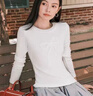UR2025秋季新款女裝休閑立體蝴蝶結短款修身長袖T恤UYY450300 本白 XL 曬單實拍圖