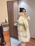 她芙（tafu）品牌女裝羽絨服女中長(cháng)款過(guò)膝2025冬季新款白鴨絨大毛領(lǐng)面包服外套 米白色 M 曬單實(shí)拍圖