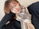 Calznklien100%澳洲純羊毛圍巾女秋冬季2025新款圍脖保暖披肩生日禮物送女生 【駝咖格】高級感禮盒裝 曬單實(shí)拍圖