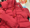 牛角扣紅色羽絨服女中長(cháng)款冬季韓版寬松抽繩收腰顯瘦喜慶新年 紅色 S  建議88-118斤 曬單實(shí)拍圖