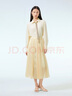 OVV【愛(ài)情而已同款】2023春夏新款女裝30MM重縐真絲隨附飄帶經(jīng)典襯衫 淺黃（凈色）01 S 曬單實(shí)拍圖