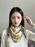 桑咻絲巾女系脖2026新款圍巾搭配大衣70小方巾領(lǐng)巾媽媽高級感禮物圍脖 時(shí)尚百搭-橫戈盤(pán)馬 70*70cm 曬單實(shí)拍圖