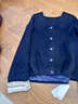 HIGH DAY復古盤(pán)扣開(kāi)衫外套女2025冬季新款寬松上衣女裝長(cháng)袖 NY09XBE54030藏青 M (160) 曬單實(shí)拍圖
