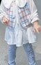 G.DUCKKIDS小黃鴨童裝兒童套裝女童秋裝套裝1-3歲女寶寶衣服嬰兒秋天裙子褲 XEEQ036 灰色 110 尺碼4~5歲【100-110cm】cm 曬單實(shí)拍圖
