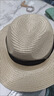 宸勁佰帽子男夏天潮旅游度假沙灘寬沿太陽(yáng)男士遮陽(yáng)禮帽巴拿馬草帽 米色 均碼 曬單實(shí)拍圖