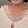 AAISUP韓系純欲風(fēng)鏤空蕾絲長(zhǎng)袖T恤女秋季設(shè)計(jì)感辣妹修身內(nèi)搭打底上衣潮 乳白色 L 曬單實(shí)拍圖