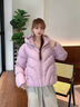 波司登（BOSIDENG）25新款羽絨服女短款90絨連帽時(shí)尚休閑氧氣系列保暖外套B250245242 星霧粉1907【溫柔粉紫色】 XS 155/80A 體重約110斤以?xún)?曬單實(shí)拍圖