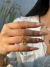 傾愛黃金項鏈女999足金小金坨吊墜小眾輕奢鎖骨鏈七夕禮物送女友 小金錘足金吊墜+金色銀鏈 曬單實拍圖