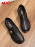 回力媽媽鞋舒適春秋中老年單鞋女鞋新款軟底防滑6070歲皮鞋0123黑色37 曬單實(shí)拍圖