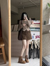 卓詩(shī)尼復古馬丁靴女2025年秋冬新款增高粗跟大黃靴女靴子英倫風(fēng)串珠短靴 駝色-單里 37 曬單實(shí)拍圖