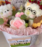 聚莜家玩偶花束送女朋友可愛(ài)小狗向日葵扭扭棒手捧花女孩生日禮物送老婆 扭扭棒小狗花園粉色-成品 【配禮袋燈串賀卡】 曬單實(shí)拍圖