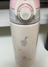 膳魔師（THERMOS）兒童保溫杯小學(xué)生開(kāi)學(xué)必備吸管水杯貓狗系列男女水壺600ml粉 曬單實(shí)拍圖