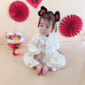 G.duck小黃鴨童裝嬰兒衣服春秋季2026新生兒連體衣女寶寶中國風(fēng)爬爬服潮 米色 66cm 66碼0-3月(建議寶寶4-6公斤左右) 曬單實(shí)拍圖