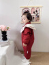 班喜迪嬰兒衣服冬裝嬰幼兒連體衣女寶寶百天周歲禮服國風(fēng)喜慶過(guò)年拜年服 紅色 80cm 曬單實(shí)拍圖