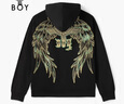 BOY LONDON【燦若繁星】秋情侶外套重工連帽開衫衛(wèi)衣N06904 黑色七彩翅膀 （XS,S,M 22天內(nèi)發(fā)貨） XS 曬單實(shí)拍圖