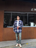 gxg.jeans男裝 藍色格紋簡(jiǎn)約通勤寬松長(cháng)袖襯衫上衣男 25年秋新品 藍格 預售10月17日發(fā) L (175) 曬單實(shí)拍圖