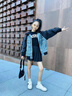 WVD美國品牌外套春裝2025新款兒童春秋季洋氣炸街女孩上衣超好看童裝牛仔拼接外套120 CM碼無(wú)帽繩 曬單實(shí)拍圖