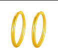 行金銀中黃金耳環(huán)999足金素圈耳環(huán)養耳耳圈計價(jià)生日禮物送女友圣誕節禮物 耳圈 克重多退少補 約1g 曬單實(shí)拍圖