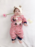 巴帝巴帝【孕媽有禮】純棉嬰幼兒童連體衣爬服哈衣睡衣 紅色80cm 曬單實(shí)拍圖