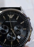 安普里奧·阿瑪尼（Emporio Armani）手表男士皮帶三眼商務(wù)時(shí)尚百搭防水石英男表情人節生日禮物送男友 人氣推薦黑武士AR2447 曬單實(shí)拍圖