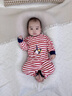 迷你木木屋嬰童長(cháng)袖哈衣春秋季男寶女寶圓領(lǐng)條紋連體衣 紅色 潮流鴨鴨 80cm 曬單實(shí)拍圖