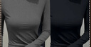 莫代爾半高領(lǐng)內搭打底衫女秋冬顯瘦長(cháng)袖t恤女上衣肌底衣面膜t8002 【兩件裝】黑色+深灰色 2XL 建議125-140斤 曬單實(shí)拍圖