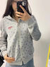 斤慕 美式復(fù)古碎花連帽衛(wèi)衣外套女春秋新款秋冬加絨加厚開衫棒球服 碎花連帽外套【M】灰色 曬單實(shí)拍圖