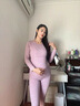 貓人（MiiOW）孕婦保暖內衣套裝孕產(chǎn)婦哺乳衣打底衫秋衣秋褲哺乳期月子服秋冬款 蜜糖粉（1套裝） L 建議體重100-115斤 曬單實(shí)拍圖