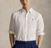 Polo Ralph Lauren 拉夫勞倫 男裝 經(jīng)典款經(jīng)典版型亞麻襯衫RL18983 100-白色 L 曬單實拍圖