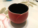 萬(wàn)仟堂（Edenus）陶瓷茶杯簡(jiǎn)約辦公杯創(chuàng  )意茶杯情侶水杯婚禮品茗對杯賀禮 愛(ài)心玫瑰 朱漆釉.愛(ài)心玫瑰杯 約230cc 曬單實(shí)拍圖
