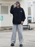WYKZ品牌衛(wèi)衣男女2025秋冬季新款圓領(lǐng)長袖T恤時尚潮流打底衫加絨加厚 黑色 XL （建議130-145斤） 曬單實拍圖