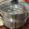 炊大皇304不銹鋼湯鍋+蒸屜 湯蒸燉鍋蒸鍋雙耳煮粥煮面 22cm 電磁爐通用 曬單實(shí)拍圖
