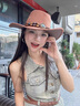 鉑吶苓民族風(fēng)西部牛仔帽男女2025新款川西旅游出片穿搭大帽檐遮陽(yáng)防曬帽 西部牛仔帽【卡其】 均碼 曬單實(shí)拍圖