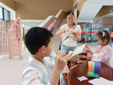 安妮優(yōu)兒男童漢服國學(xué)服兒童演出少爺服夏季中國風(fēng)男孩唐裝夏款 藍(lán)色  150 曬單實拍圖