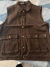 春秋美式復古工裝牛仔馬甲男美拉德潮流戶(hù)外坎肩背心外套休閑夾克 咖色 XL 體重120-135斤 曬單實(shí)拍圖