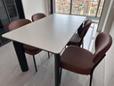 顧家家居（KUKA）復古風(fēng)巖板餐桌椅組合家用飯桌餐廳DS7160T 1.4M餐桌+巧豆椅*4 曬單實(shí)拍圖