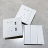 施耐德電氣 二開雙控開關(guān) 86型二開面板16A墻壁插座開關(guān) 珍鉑系列 絲絨白色 曬單實(shí)拍圖