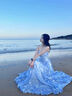 沐霓法式初戀抹胸吊帶連衣裙仙女夏季超仙氣質(zhì)公主海邊度假沙灘長(cháng)裙子 M 曬單實(shí)拍圖