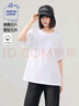 JEANSWEST CLUB真維斯純棉短袖2025年夏季t恤女裝美式寬松時(shí)尚百搭白色學(xué)生上衣 曬單實(shí)拍圖