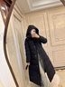 厚公主長款羽絨服女2025冬季新款修身顯瘦加厚保暖外套大毛領過膝 黑色 M 310G建議105-120斤 曬單實拍圖
