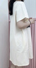 婧麒（JOYNCLEON）孕婦裝2025夏裝連衣裙印花小熊t恤裙子短袖中長(cháng)款寬松孕婦裙 趣味熊杏色Jly69366 L 曬單實(shí)拍圖