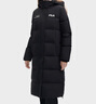 FILA 斐護科技|斐樂(lè )女裝長(cháng)款羽絨服冬季休閑簡(jiǎn)約連帽保暖羽絨外套 正黑色-BK 165/84A/M 曬單實(shí)拍圖