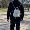 CHARLES&KEITH菱格大容量柔軟多用背包書(shū)包雙肩包包女包生日禮物CK2-60151400 Black黑色 S 曬單實(shí)拍圖