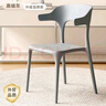 悠游少年塑料餐椅牛角靠背椅椅子簡(jiǎn)約家用凳子北歐現代書(shū)ins桌椅休閑桌椅 氣質(zhì)灰【升級加厚 強力承重】 曬單實(shí)拍圖