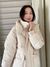 鴨鴨（YAYA）羽絨服女中長款2025年冬季新款韓版寬松時尚設(shè)計感加厚連帽外套 牛油果綠 M 曬單實拍圖