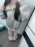 LDBE灰色連帽衛衣女早秋2026新款美式復古寬松韓系慵懶風(fēng)開(kāi)衫上衣外套 灰色 M 【80-100斤】 曬單實(shí)拍圖
