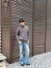 名創(chuàng  )優(yōu)品（MINISO）毛衣男款春秋半拉鏈立領(lǐng)外穿針織上衣外套男士高級感純色針織衫潮 【半拉鏈絞花套頭衫】深灰色(純色) XL 180 (體重140-160斤) 曬單實(shí)拍圖