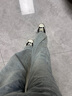 XVESSELNDPD聯(lián)名做舊帆布鞋男女同款裂痕半拖黑色  S25X87B 38 曬單實(shí)拍圖